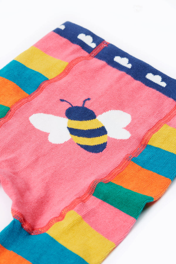 Little Knitted Leggings, Rainbow Bee