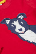 Adventure Applique Top. Berry Red/Sheepdog