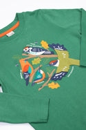 Terrific Applique Top, Holly Green/Birds