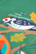 Terrific Applique Top, Holly Green/Birds
