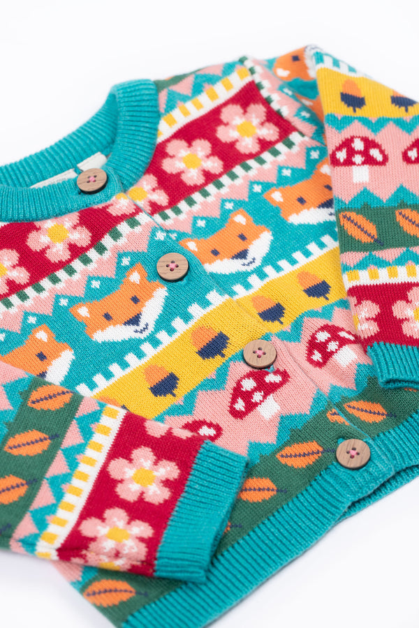 Robyn Fairisle Knitted Cardigan, Fox Fair Isle