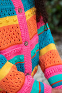 Rowe Rainbow Cardigan, Rainbow Pointelle