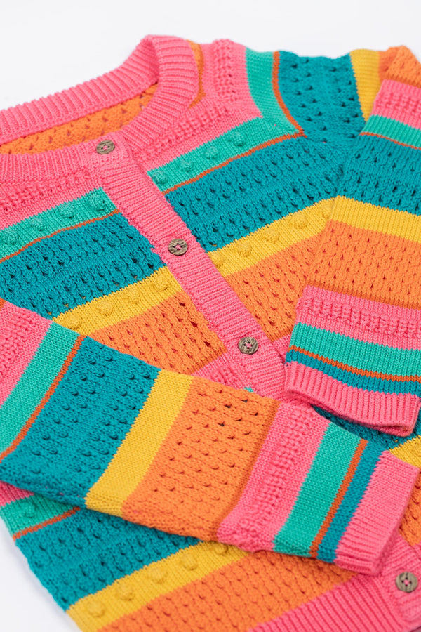 Rowe Rainbow Cardigan, Rainbow Pointelle