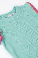 Raye Ruffle Tank Top, Lichen Marl/Rainbow