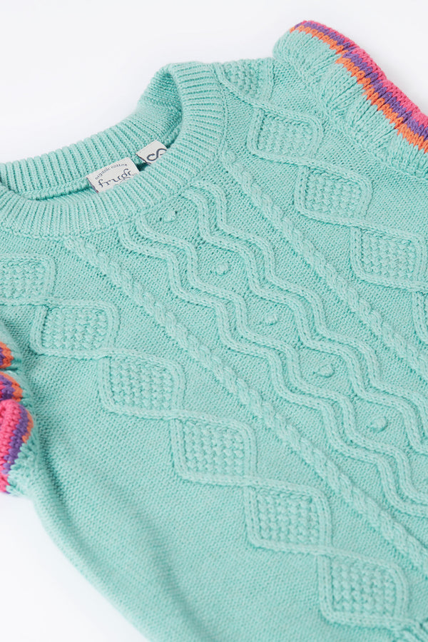 Raye Ruffle Tank Top, Lichen Marl/Rainbow