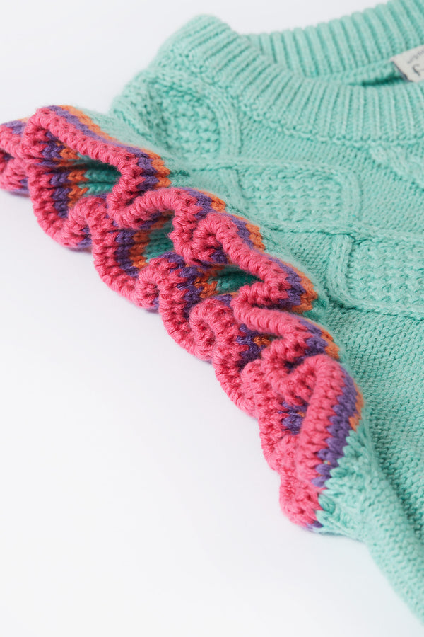 Raye Ruffle Tank Top, Lichen Marl/Rainbow