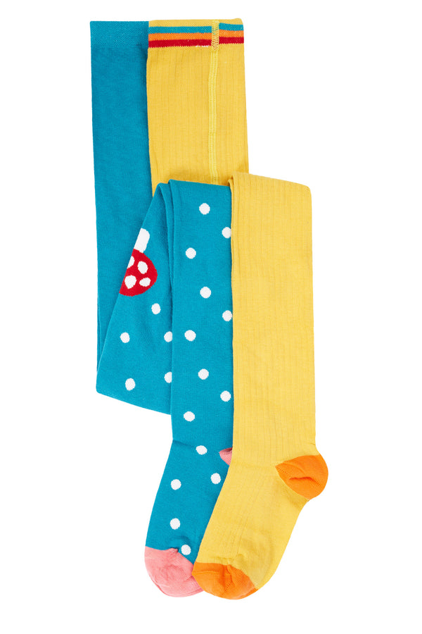 Norah 2pk Tights, Mushroom/Bumblebee