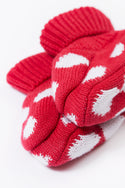 Noa Knitted Booties, Red/Mushroom (one size)