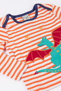 Bobby Applique Top, Salamander Stripe/Dragon