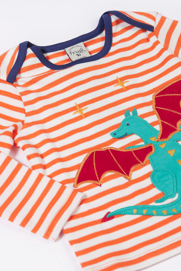 Bobby Applique Top, Salamander Stripe/Dragon