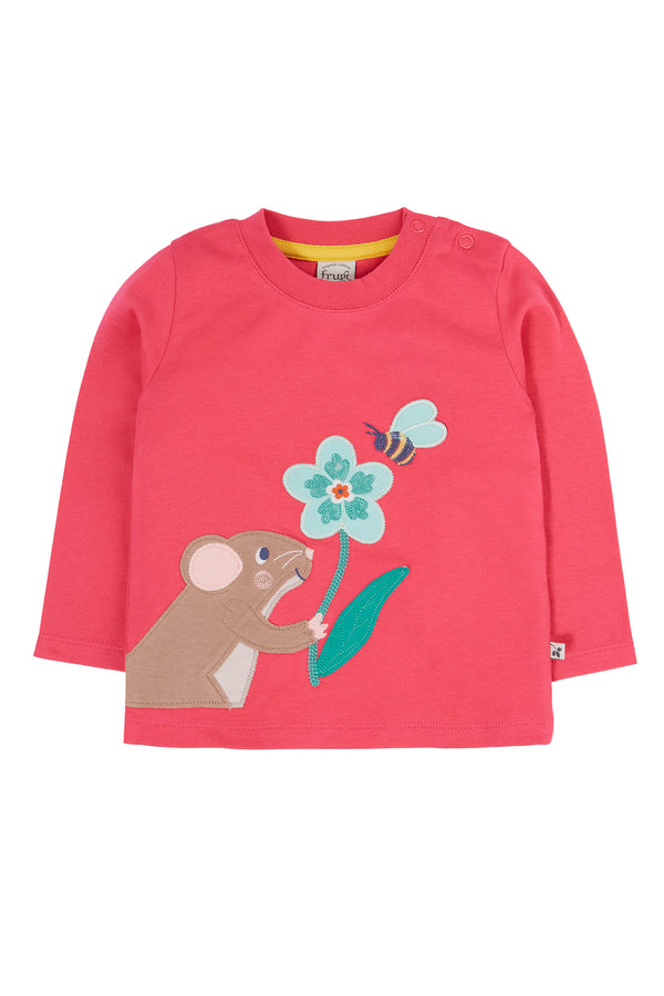Adventure Applique Top, Rose/Mouse