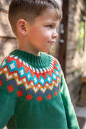 Fyfe Knitted Jumper, Holly Green Fair Isle