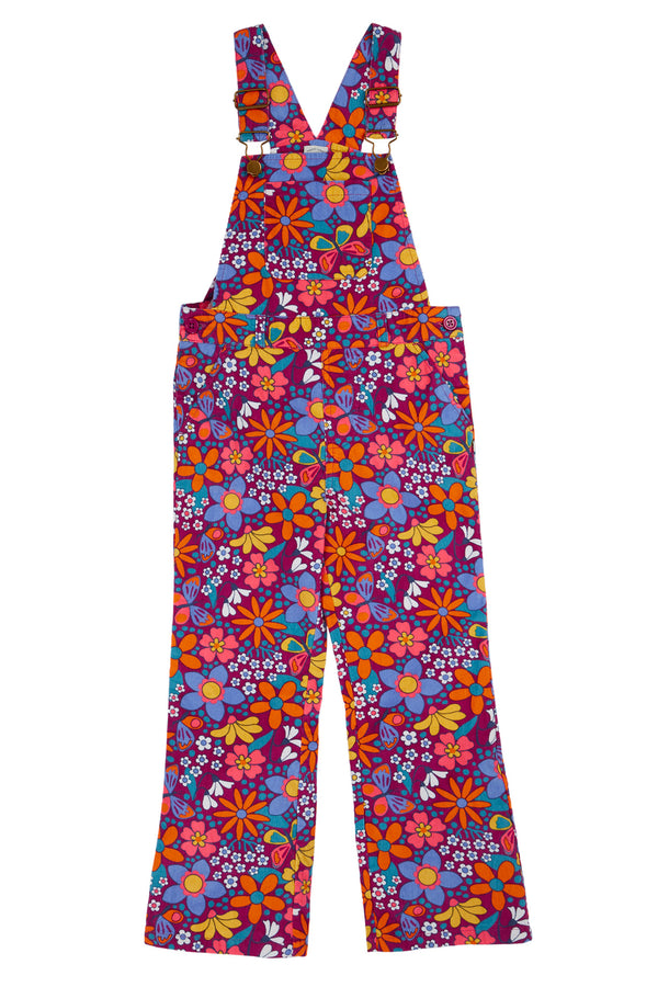 Frida Flared Dungarees, Retro Floral