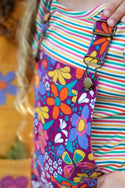 Frida Flared Dungarees, Retro Floral
