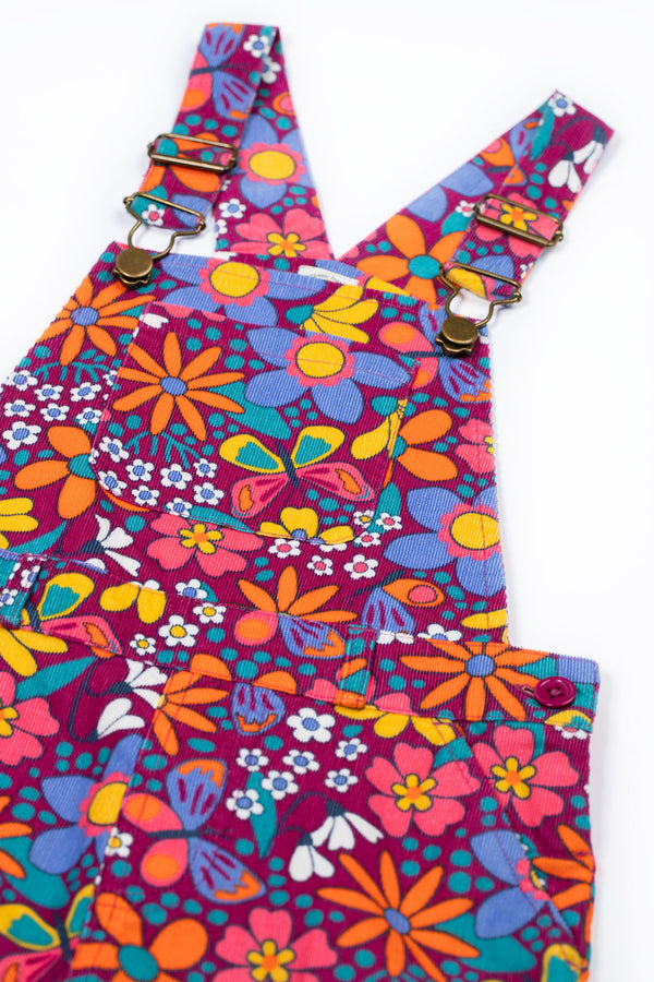 Frida Flared Dungarees, Retro Floral