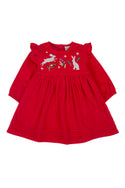 Maud Cord Dress, Berry Red/Rabbit