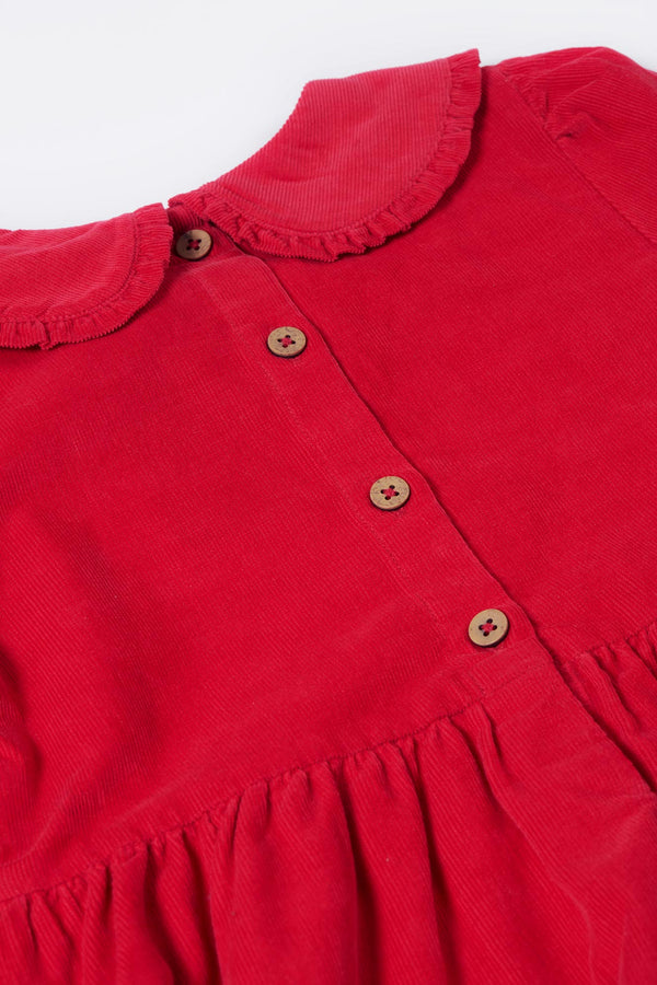 Peony Cord Dress, Berry Red/Robin