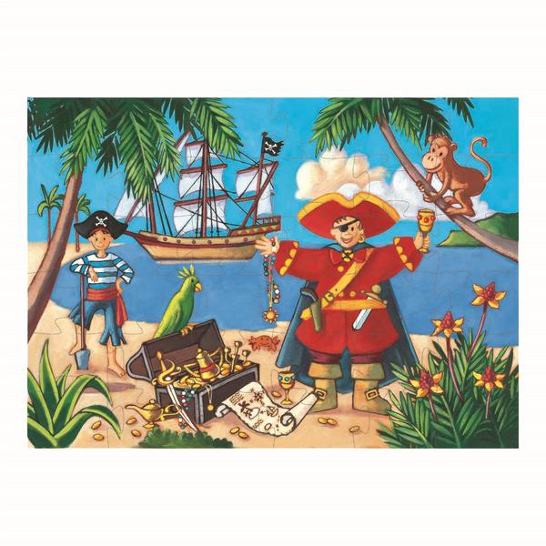 Pirate and Treasure Silhouette Puzzle
