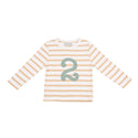 Biscuit & White Striped Number 2 T Shirt