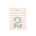 Biscuit & White Striped Number 2 T Shirt