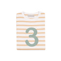 Biscuit & White Striped Number 3 T Shirt