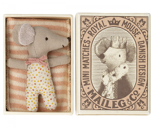 Baby mouse girl, sleepy/wakey mouse in box
