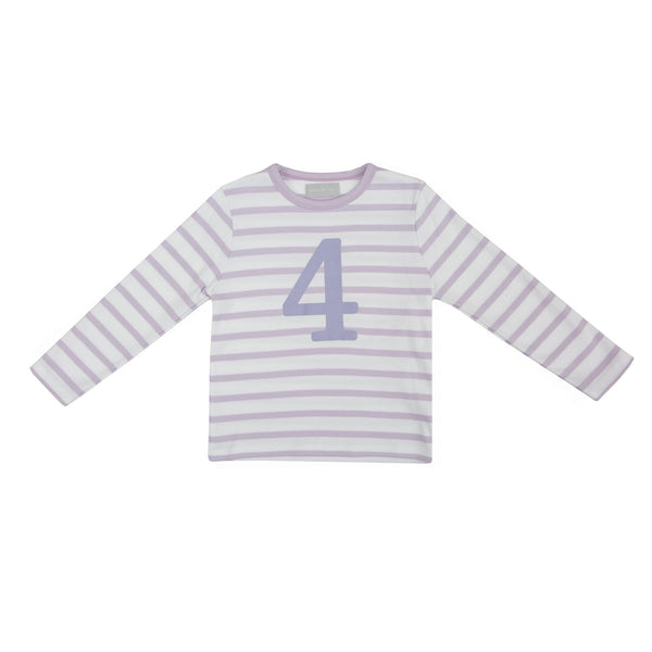 Parma Violet & White Striped Number 4 T Shirt
