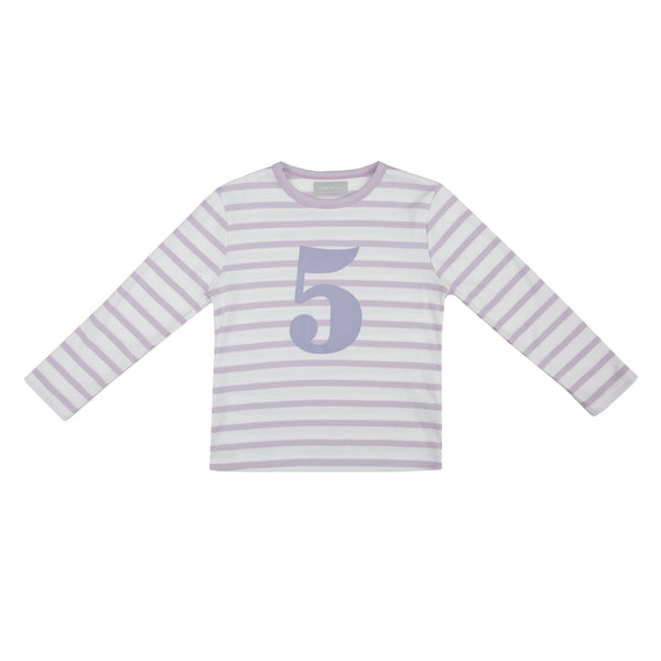Parma Violet & White Striped Number 5 T Shirt