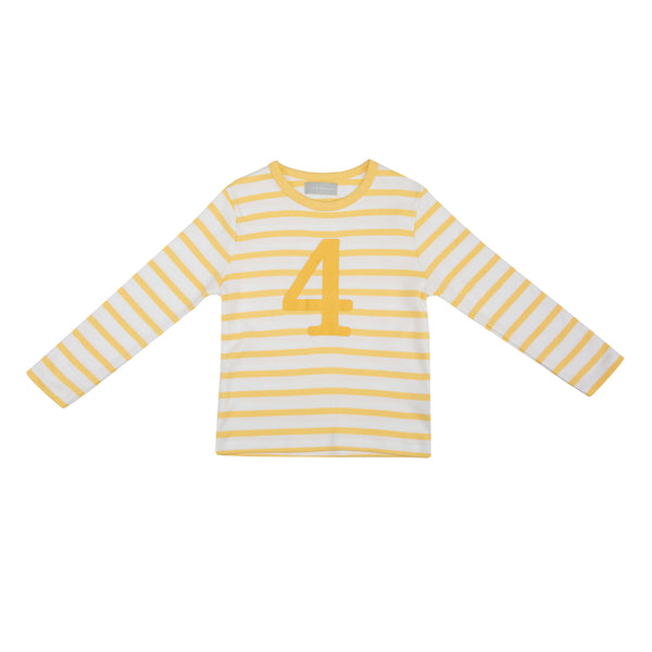 Buttercup & White Striped Number 4 T Shirt