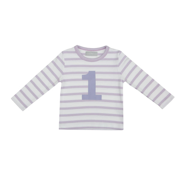 Parma Violet & White Striped Number 1 T Shirt