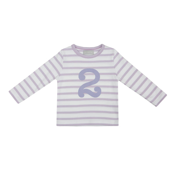 Parma Violet & White Striped Number 2 T Shirt