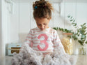 Dusty Pink & White Striped Number 3 T Shirt