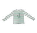 Seafoam & White Striped Number 4 T Shirt