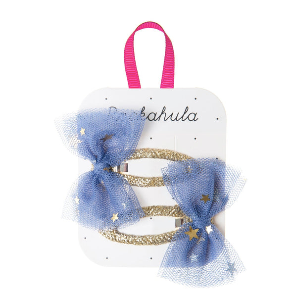 Moonlight Tulle Bow Clips