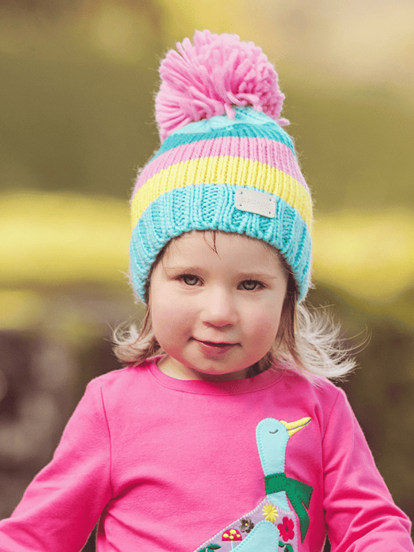 Pastel Stripe Bobble Hat