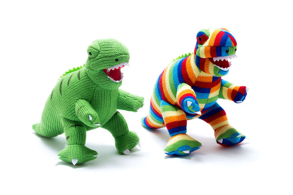 Bold Stripe Medium Knitted T-Rex