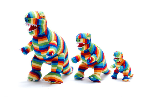 Bold Stripe Medium Knitted T-Rex