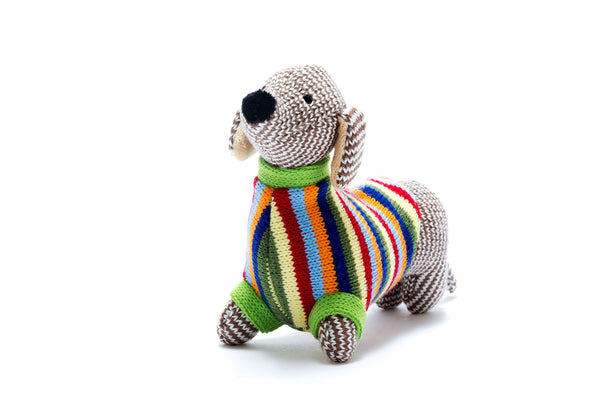 Knitted Sausage Dog Rattle